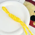 Handmade bright yellow braided paracord lanyard charm for mobile phone or keychain - Braided Rope Knot Charm / Yellow