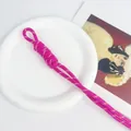 Pink 5mm polyester paracord braided lanyard for DIY bags, keychains and phone straps - Braided Rope Knot Charm / Rose Red