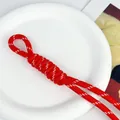 Red 5mm braided paracord lanyard for DIY keychains, bag charms, and phone accessories - Braided Rope Knot Charm / Red