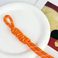 Vibrant orange 5mm paracord braided lanyard keychain for DIY bags and phone accessories - Braided Rope Knot Charm / Orange