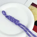 Handmade 5mm purple braided paracord lanyard for DIY phone chains and bag charms - Braided Rope Knot Charm / Purple