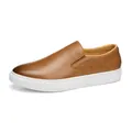 Mocasines de cuero marrón para hombre con suelas blancas para estilo casual de negocios - 38 / Estilo 1608 / Marrón