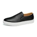 Mocasines de cuero negro para hombre de alta calidad con suela gruesa de goma blanca. - 38 / Estilo 1608 / Negro
