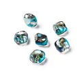 Primo piano di perle sfaccettate in vetro cristallo cangiante blu e color tè - 20 Pezzi (circa 8x9.5mm) / blu-verde