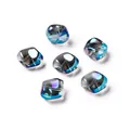 Primo piano di perle in vetro cangiante sfaccettate nei toni del tè e del blu - 20 Pezzi (circa 8x9.5mm) / Blu viola