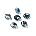 Primo piano di perle di vetro sfaccettate blu e grigie cangianti per fare gioielli - 20 Pezzi (circa 8x9.5mm) / Blu