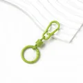 Vista dettagliata di un portachiavi a moschettone in lega di zinco verde macaron - Mini Portachiavi Moschettone a Molla (AC4948) / 1 set / Verde chiaro
