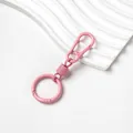 Dettaglio di un portachiavi rosa macaron in lega di zinco con moschettone a molla - Mini Portachiavi Moschettone a Molla (AC4948) / 1 set / Rosa