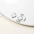 Detailed dimensions of stainless steel cloud shield jewelry tag charm for engraving - Steel Color Wave Shape