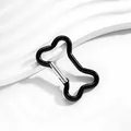 Vue détaillée d'un mousqueton en aluminium noir en forme d'os pour vos accessoires - Style Os / 1 Pièce (Environ 48 * 30,5 mm) / Noir