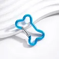 Mousqueton en aluminium bleu en forme d'os pour porte-clés et accessoires de sacs - Style Os / 1 Pièce (Environ 48 * 30,5 mm) / Bleu
