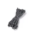 Macro detail of black and white twisted cotton rope for DIY bundling and craft projects - 5 Meters / Black and White