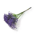Vista dettagliata di fiori di gipsofila artificiali viola con steli in plastica verde. - 1 Pezzo/Confezione / Viola