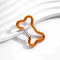 Vue détaillée d'un mousqueton orange en aluminium en forme d'os pour porte-clés robuste - Style Os / 1 Pièce (Environ 48 * 30,5 mm) / Orange
