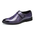 Polierte lila Vintage-Business-Schuhe für Herren mit elegantem Farbverlauf und Riemen - 38 / 3625 Stil / Lila