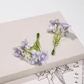 Dettaglio di piccoli fiori di seta viola per accessori per capelli fai da te - 5 Pezzi/Confezione / Viola chiaro