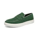 Mocasines de ante verde para hombre con flecos elegantes y detalle de hebilla metálica. - 38 / Estilo de Zapatilla de Deporte con Borlas (0181) / Verde