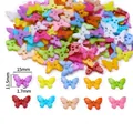 Détails des dimensions de 15mm des boutons papillon colorés pour travaux manuels - Style Petit Papillon / 50 Pièces