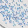 Cuentas planas facetadas de vidrio jaspeado azul de 4mm para joyería artesanal DIY - 50 Piezas / Azul