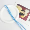 Sky blue 5mm braided paracord lanyard strap for DIY keychain bag charm or phone chain - Braided Rope Knot Charm / Light Blue