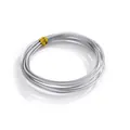 Detailed view of a coil of silver plastic coated aluminum wire for DIY jewelry crafts - 1.2mm (10 Meters) / Silver