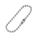 11cm silver-tone iron ball chain connector for DIY keychains, phone straps and tags - White K/Silver