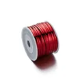 Detailed macro view of a professional red metallic PET twist ties roll for packaging - 1 Roll (Approx 91 Meters) / Red