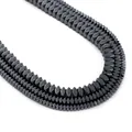 Nahaufnahme von facettierten Hämatitperlen in Rautenform für DIY-Schmuck und Armbänder - Diamant 3*3mm (190st) / Schwarz