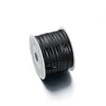 Premium black PET metallic wire twist ties on a white spool for bread and gift packaging - 1 Roll (Approx 91 Meters) / Black