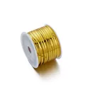 Durable gold metallic PET twist tie roll for bread bag sealing and gift decoration - 1 Roll (Approx 91 Meters) / Gold