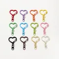 Assortiment de fermoirs mousquetons en forme de cœur colorés pour bijoux DIY - 5 Pièces/Paquet / Mélange Aléatoire