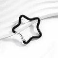 Vue macro détaillée d'un mousqueton en alliage d'aluminium noir mat en forme d'étoile. - Style Étoile / 1 Pièce (Environ 47 * 50,5 mm) / Noir