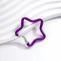Mousqueton en forme d'étoile violette en alliage d'aluminium mat - Style Étoile / 1 Pièce (Environ 47 * 50,5 mm) / Violet