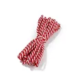 Vue détaillée d'un faisceau de corde en coton torsadé rouge et blanc pour bricolage et cadeaux. - Rouge Blanc