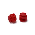 Close-up of red double-hole plastic cord locks with durable metal spring toggles - Double Hole Spring Adjustment Buckle / 10 Pieces Pack / Solid Red