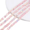 Detailansicht von 8 mm facettierten rosa Glaskristallperlen für DIY-Schmuckarbeiten - Transparentes Rosa