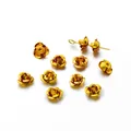 Premium 3D golden metal rose flower charms for DIY handmade jewelry making crafts - Gold