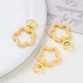 Cierre de resorte de flor amarilla pintado a mano para bolsos y llaveros de bricolaje - 1 Pieza (28x41mm) / Amarillo