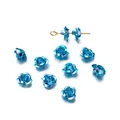 Handmade blue aluminum three-dimensional rose flower pendants for DIY jewelry making - Light Blue