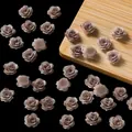 Miniatur Vintage-Harzrosen für Nagelkunst und kreatives Basteln in edlem Altrosa - 3D Rose (AC4514) / Große Größe (20 Stück/Packung) / Braun