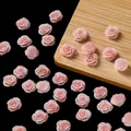 Vintage-Mini-Rosa-Resin-Rosenanhänger für DIY-Nagelkunst und Handyhüllendekor-Materialien - 3D Rose (AC4514) / Große Größe (20 Stück/Packung) / Altrosa