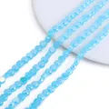 Perline in cristallo di vetro piatto tondo sfaccettato azzurro 8mm per gioielli DIY - 1 Filo (circa 79 Perline) / Blu Solido