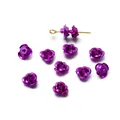 Vibrant purple aluminum 3D rose flower beads for DIY jewelry making and craft projects - Purple