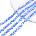 Perle di vetro cristallo sfaccettate da 8mm viola blu per la creazione di gioielli DIY - 1 Filo (circa 79 Perline) / Blu Scuro Pieno