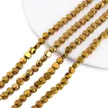 Perle tonde piatte in vetro cristallo sfaccettato oro da 8mm per la creazione di gioielli DIY - 1 Filo (circa 79 Perline) / Oro Tinta Unita