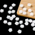 Mini-Harzrosen in Weiß für Nagelkunst und DIY-Handyhüllen-Dekorationsmaterialien - 3D Rose (AC4514) / Große Größe (20 Stück/Packung) / Weiß