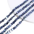 Funkelnde 8mm facettierte flache Glasperlen in dunklem Metallblau für DIY-Schmuckherstellung - Hämatit Schwarz