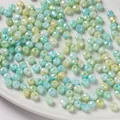 Cuentas de vidrio facetadas de 6mm colores caramelo para joyería DIY - Paquete de 40 / Azul y Amarillo