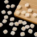Cremeweiße Mini-Harzrosen für Vintage-Nagelkunst und DIY-Handyhüllen-Dekoration - 3D Rose (AC4514) / Große Größe (20 Stück/Packung) / Gelb