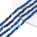 8mm facettierte flache runde blaue Glaskristallperlen für DIY-Schmuck - Uni-Metallic Blau